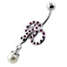 Multi Jeweled Snake with Hanging Ball Navel Belly Ring - Monster Piercing