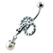 Multi Jeweled Snake with Hanging Ball Navel Belly Ring - Monster Piercing