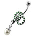 Multi Jeweled Snake with Hanging Ball Navel Belly Ring - Monster Piercing