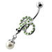 Multi Jeweled Snake with Hanging Ball Navel Belly Ring - Monster Piercing