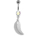 Linear Leaf cute belly button ring - Monster Piercing