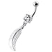 Linear Leaf cute belly button ring - Monster Piercing