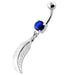 Linear Leaf cute belly button ring - Monster Piercing