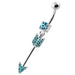 Multi Jeweled Arrow belly button ring - Monster Piercing