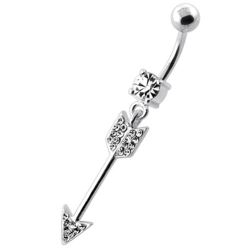 Multi Jeweled Arrow belly button ring - Monster Piercing