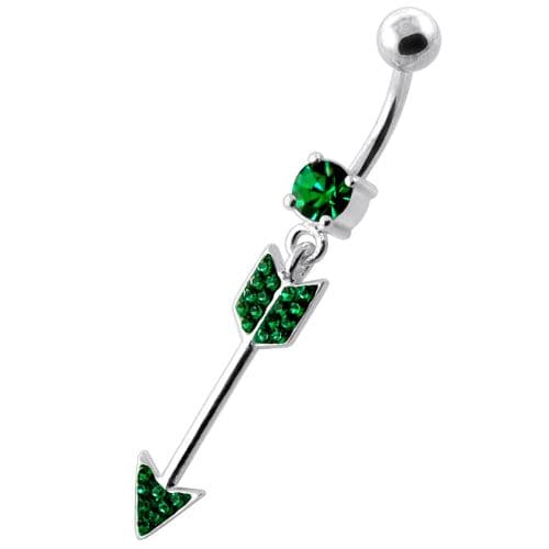 Multi Jeweled Arrow belly button ring - Monster Piercing