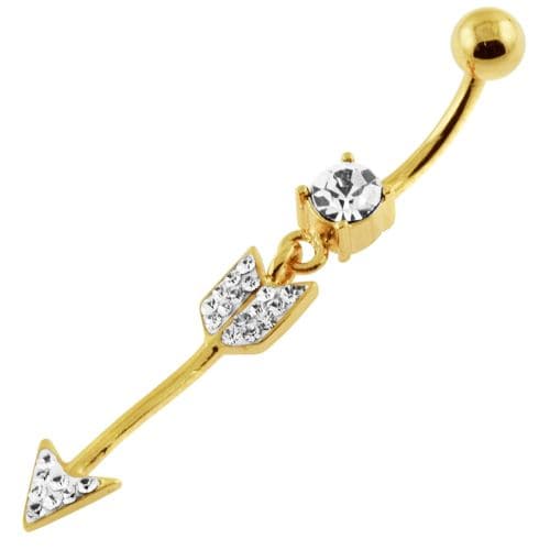 Multi Jeweled Arrow belly button ring - Monster Piercing