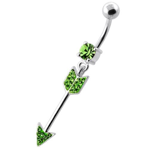 Multi Jeweled Arrow belly button ring - Monster Piercing