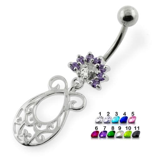 Fancy Jeweled belly button piercings - Monster Piercing