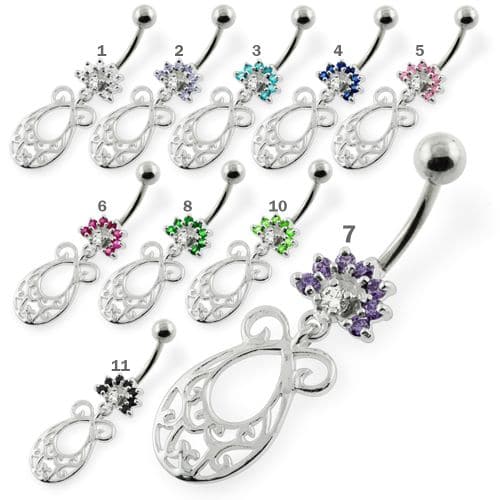 Fancy Jeweled belly button piercings - Monster Piercing