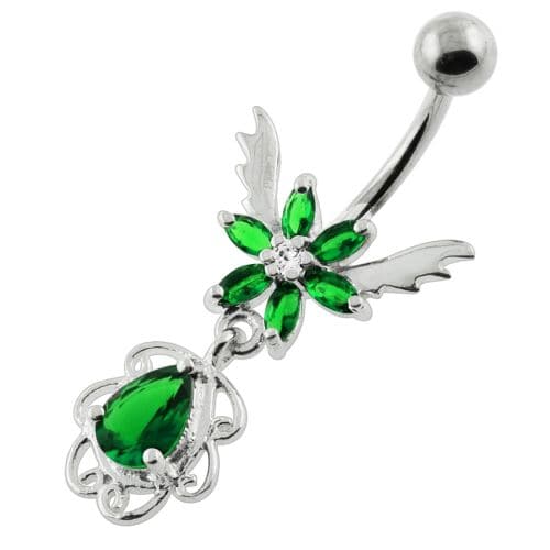 Flower with Wings navel ring - Monster Piercing