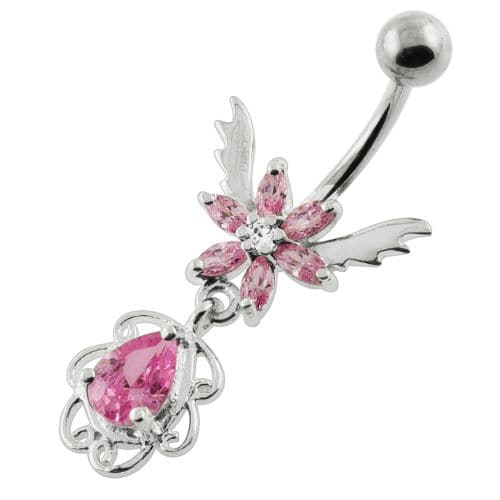 Flower with Wings navel ring - Monster Piercing