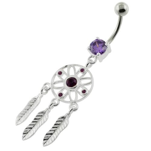 Flower Cut out Dream Catcher belly piercing - Monster Piercing