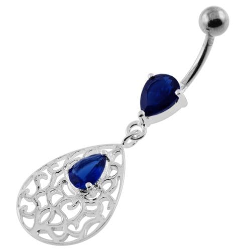 Jeweled Tear Drop Pattern belly piercing - Monster Piercing