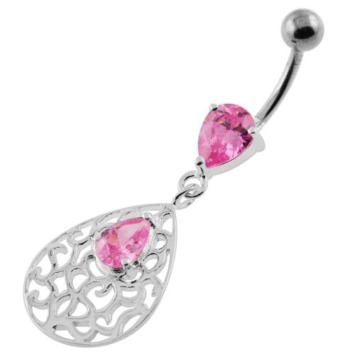 Jeweled Tear Drop Pattern belly piercing - Monster Piercing