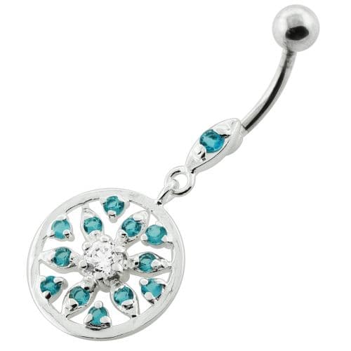 Jeweled Flower navel piercing - Monster Piercing