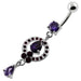 Fancy jeweled Frame Dangling Navel Belly Piercing - Monster Piercing