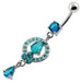 Fancy jeweled Frame Dangling Navel Belly Piercing - Monster Piercing