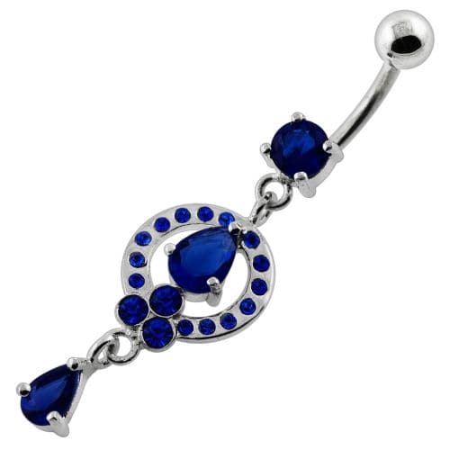 Fancy jeweled Frame Dangling Navel Belly Piercing - Monster Piercing