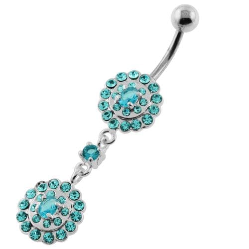 Two step Jeweled Round belly button piercing - Monster Piercing