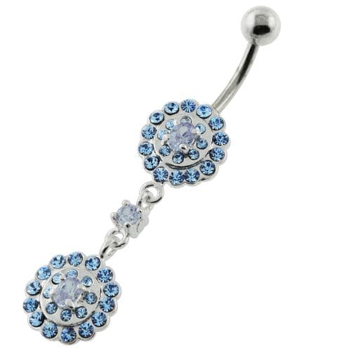 Two step Jeweled Round belly button piercing - Monster Piercing