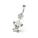 Flower with Dangling butterfly Navel Belly Piercing - Monster Piercing