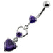 Jeweled Heart Cutout Navel Belly Piercing - Monster Piercing