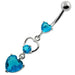 Jeweled Heart Cutout Navel Belly Piercing - Monster Piercing