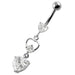 Jeweled Heart Cutout Navel Belly Piercing - Monster Piercing