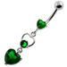 Jeweled Heart Cutout Navel Belly Piercing - Monster Piercing