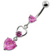 Jeweled Heart Cutout Navel Belly Piercing - Monster Piercing