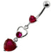 Jeweled Heart Cutout Navel Belly Piercing - Monster Piercing