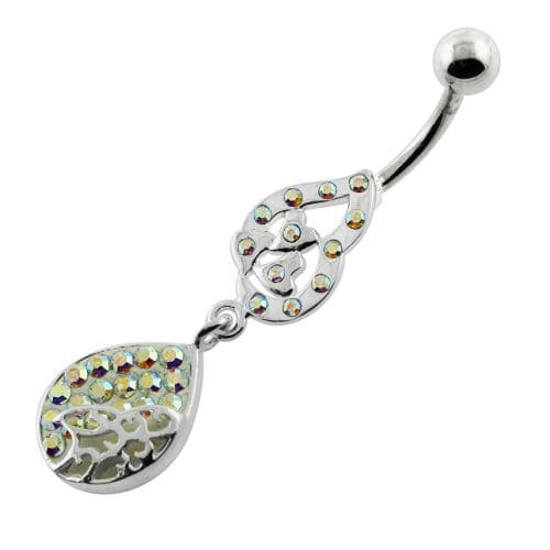 Multi jeweled Tear Navel Belly Piercing - Monster Piercing