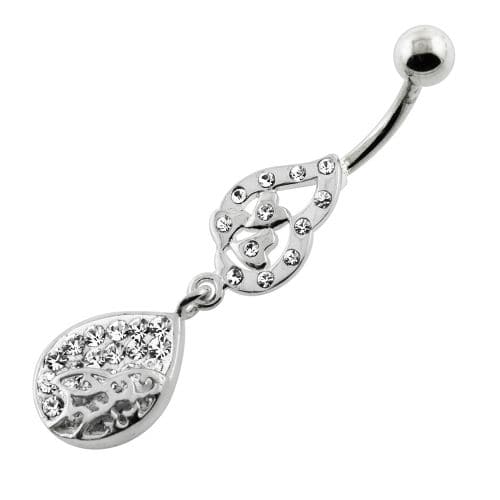 Multi jeweled Tear Navel Belly Piercing - Monster Piercing