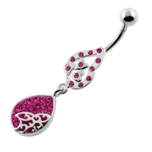 Multi jeweled Tear Navel Belly Piercing - Monster Piercing