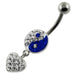 Multi Jeweled Ying Yang with Dangling Heart Navel Belly Piercing - Monster Piercing