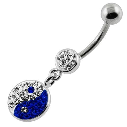 Multi Jeweled Ying Yang Navel Belly Piercing - Monster Piercing