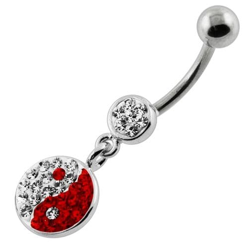 Multi Jeweled Ying Yang Navel Belly Piercing - Monster Piercing