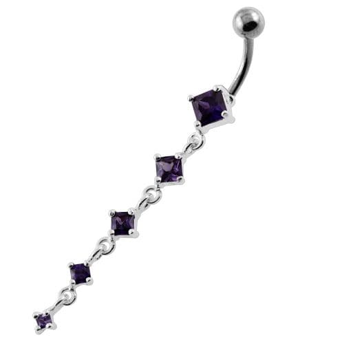 Dangling Five Stones Navel Belly Button Piercing - Monster Piercing