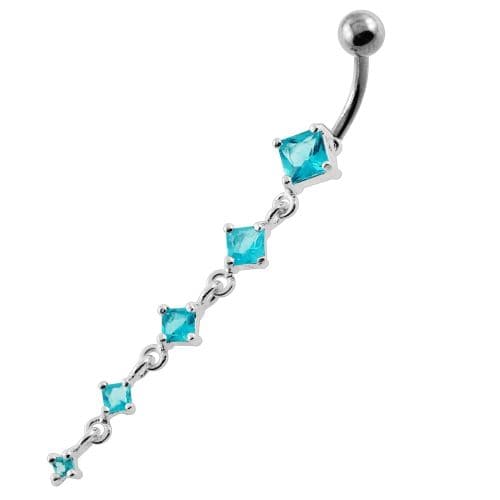 Dangling Five Stones Navel Belly Button Piercing - Monster Piercing