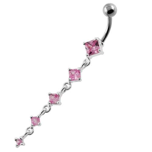 Dangling Five Stones Navel Belly Button Piercing - Monster Piercing