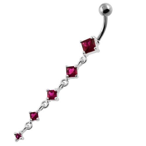 Dangling Five Stones Navel Belly Button Piercing - Monster Piercing