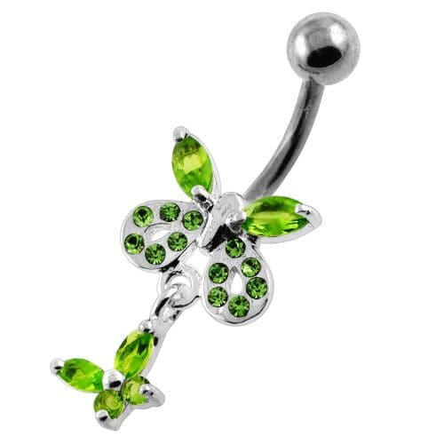 Jeweled Tiny Butterfly Belly Button Piercing - Monster Piercing