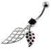 Dangling Jeweled Leaf Belly Button Piercing - Monster Piercing