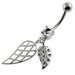 Dangling Jeweled Leaf Belly Button Piercing - Monster Piercing