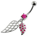 Dangling Jeweled Leaf Belly Button Piercing - Monster Piercing