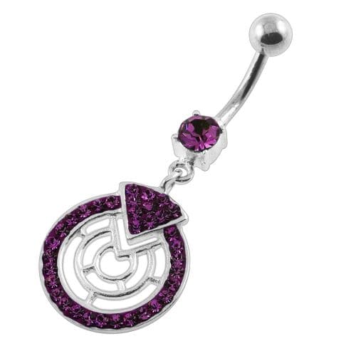 Multi Jeweled Round Maze Navel Belly Button Piercing - Monster Piercing