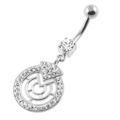 Multi Jeweled Round Maze Navel Belly Button Piercing - Monster Piercing