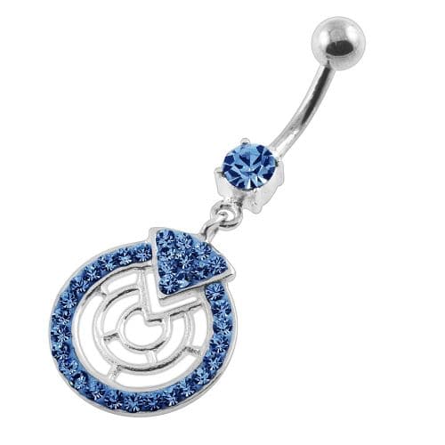 Multi Jeweled Round Maze Navel Belly Button Piercing - Monster Piercing