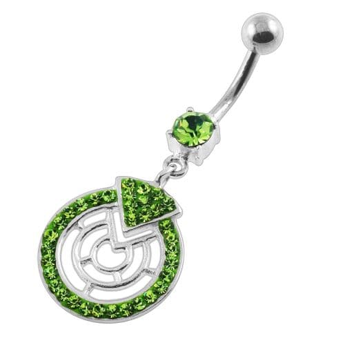 Multi Jeweled Round Maze Navel Belly Button Piercing - Monster Piercing